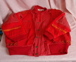 Vtg K-Factory Nobud Ikeda Japan One Size Lion Coat Jacket Orange Pockets Read - Picture 1 of 22