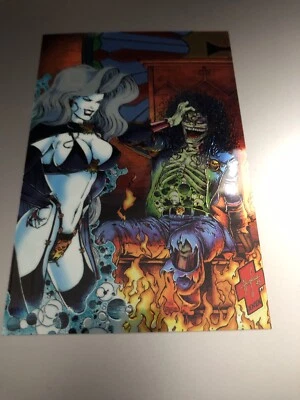 Lady Death Chromium Card Set III 1996 Mega Sized Card #5 EE/LD Postcard Shot - Image 1 of 2