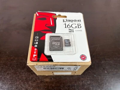 25pcs New! Kingston 16GB Class 4 MicroSDHC Flash Cards & SD Adapters SDC4/16GB - Image 1 of 2