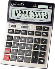 Extra Large Desktop Calculator, Extra Large Key Solar and Battery Dual Power Por