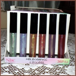 S.HE Cosmic Glow Holographic Lip Gloss Set of 6 Glitter Colors! FREE SHIPPING! - Picture 1 of 5