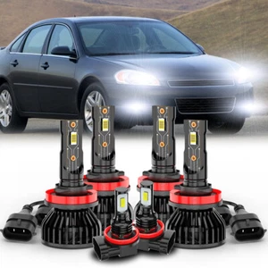 FOR Chevy Impala 2006-2013 Combo 6X 6000K LED Headlights Hi Lo + Fog Light Bulbs - Picture 1 of 16