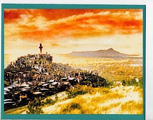 HISTORIC EASTER SUNRISE AT PUNCHBOWL CRATER, HONOLULU 1910? PHOTO ON 8X10" MAT - Bild 1 von 1