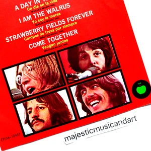 OBSCURE RED COVER 1970 THE BEATLES STRAWBERRY FIELDS FOREVER 7" VINYL EP NM RARE - Picture 1 of 5