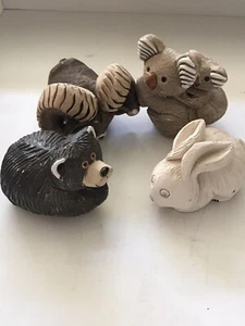 Lot of 4 Clay Misc Animal Figures 2” to 5” Vintage Home Decor - Picture 1 of 9