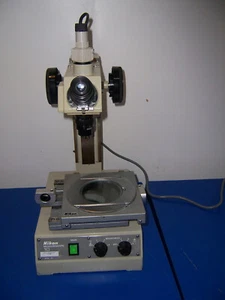 11706 Nikon measurescope 10 tool maker microscope 2"x2" stage 3x lens w/ 10x eye - Picture 1 of 12