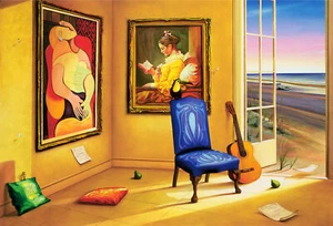 Summer Set by Orlando Quevedo on Unstretched Canvas Med, 30"x20" - Picture 1 of 3