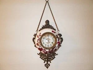 NEW HAVEN BOULANGERE TRISTLE PORCELAIN NORTH WINDBRONZE DRAGON HANGING CLOCK - Picture 1 of 17
