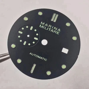 34.5mm military dial green Lumen Watch Dial Fit Seagull 2555,2557 GMT Movement  - Picture 1 of 5