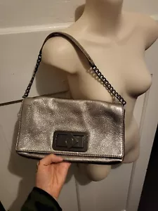 Metallic Leather Oroton Turnlock Shoulder Bag - Picture 1 of 7