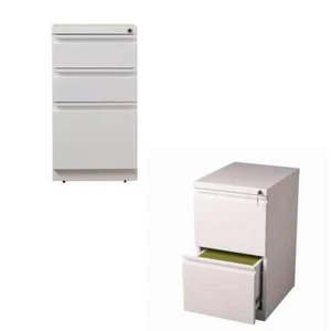 Value Pack (Set of 2) Drawer Mobile Filing Cabinet in White - Picture 1 of 6