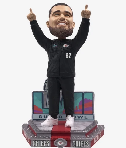 PRESALE Travis Kelce KC Chiefs Super Bowl LVII Outfit FOCO Bobblehead #/72 Cover