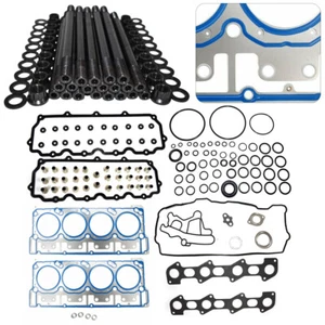 18mm FOR 03-06 FORD 6.0L POWERSTROKE NEW CYLINDER HEAD STUD KIT&HEAD GASKET SET - Picture 1 of 8