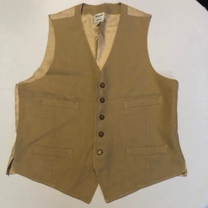 Baird McNutt Leinen Murano Weste Knopfleiste Herren Large neutral hellbraun gefüttert - Bild 1 von 12