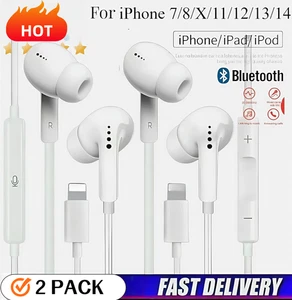 Écouteurs filaires Bluetooth pour Apple iPhone Pro/14/13/12/11/XR écouteurs casque - Photo 1 sur 9