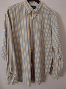Polo Ralph Lauren gestreiftes Button-Down-Hemd Baumwolle klassische Passform gebraucht, in einwandfreiem Zustand Größe XL - Bild 1 von 5