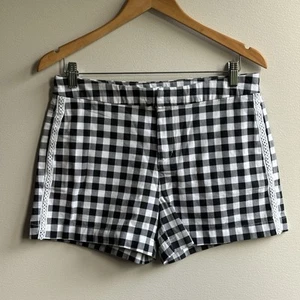 Checkered Micro Booty Shorts Black & White Gingham 4 Retro Summer 50s Pin Up NWT - Picture 1 of 8