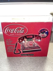 Teléfono con cable vintage estilo Tiffany Coca Cola de una sola línea, con caja vintage - Imagen 1 de 14