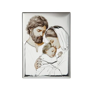 Icona Sacra famiglia ceramica 21x15 cm con argento Miro Silver argento - Imagen 1 de 3