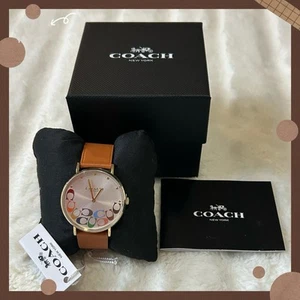Coach Pride Collection Women’s Perry Brown Leather Strap Watch 36mm - Picture 1 of 15