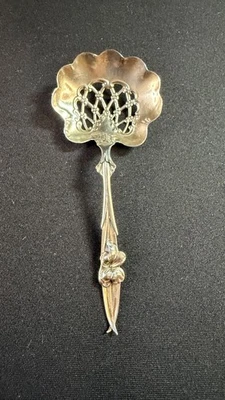 Antique Whiting Sterling Silver Bon bon Spoon Violet Orchid Pattern - Image 1 of 4