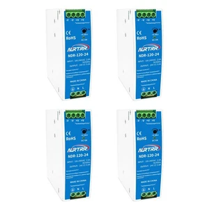 (4pcs) Din Rail 110v 120vac to 24v Power Supply 5 amp;Input 100-240Vac;Output... - Picture 1 of 6