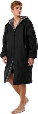 Adoretex Unisex Solid Faux Fur Lining Swim Parka - Image 1 of 4