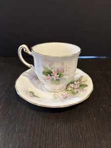 Royal Adderley Canadian Provincial Flowers Mayflower Teacup And Saucer - Picture 1 of 10