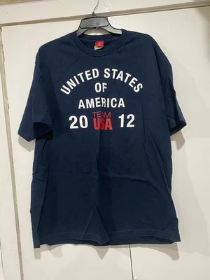 Team USA Olympics 2012 Tshirt Mens  XL Navy Blue Cotton Short Sleeves Graphics - Image 1 of 4