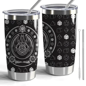Dungeons & Dragons DND Tumbler Dungeon Master 20oz Tumbler with Lid and Straw... - Picture 1 of 7