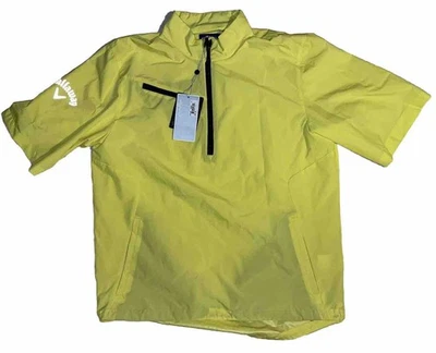 NWT Callaway Yellow Golf Weather Golf 1/4 Zip Water repellent Windbreaker Sz M - Image 1 of 4