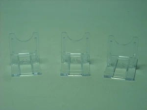 THREE of SMALL 2" High Slide & Twist PLATE DISPLAY STAND Max Plate Size 5" - Picture 1 of 4