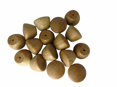 30mm Lacquered OAK WOODEN KNOBS FURNITURE DRAWER  HANDLES VARNISHED DRILLD WOOD - Image 1 of 4