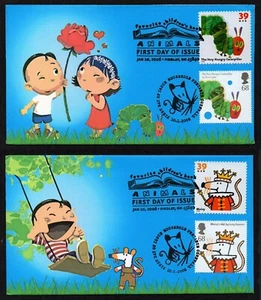 USA, SCOTT #3987-3990 & GB 2340-2341, SET HERITAGE FDC COVERS CATERPILLAR, MAISY - Picture 1 of 4