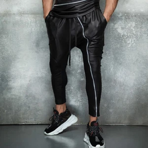 By Alina Mexton Herren Boyfriend Skinny Jogginghose Trainingshose Lederlook S-XL - Bild 1 von 6
