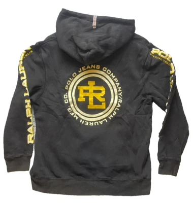 Moletom Ralph Lauren adulto médio RL-65 polo jeans com capuz dupla face masculino - Imagem 1 de 4