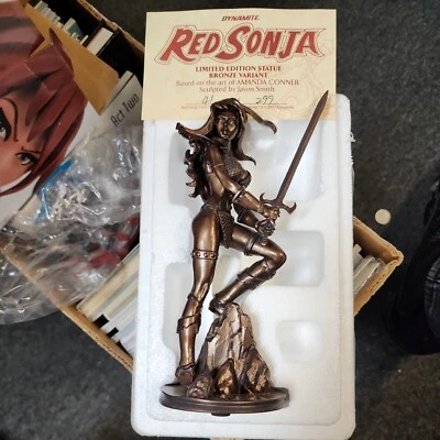 Sonja Bronce Rojo Edición Limitada. Estatua de Amanda Conner Dynamite Entertainment NUEVA Foto 1 de 2