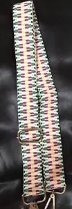 Guitar Style Purse Bag Strap 1.5" W Adj. Up To 27" Drop Tribal Bright Cotton NWT - Picture 1 of 4