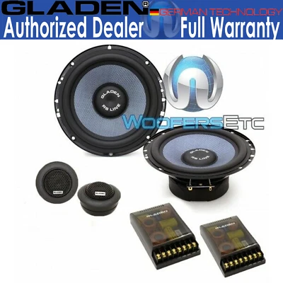 GLADEN RS165 6.5" CAR AUDIO 150W RMS COMPONENT SPEAKERS TWEETERS CROSSOVERS NEW