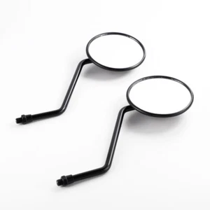 US Refit M10 Thread Motorcycle Bikes Rear Side View Mirror Round Black Mirrors - Foto 1 di 9