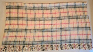 Fieldcrest Throw Blanket Red Plaid Acrylic 50"x60" Fringed Ends Tan, Red, Navy - Picture 1 of 5