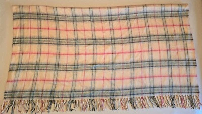 Fieldcrest Throw Blanket Red Plaid Acrylic 50"x60"  Fringed Ends Tan, Red, Navy - Image 1 of 4