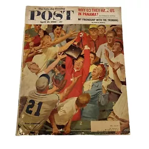 Saturday Evening Post Vintage 1960 Panama Trumans Baseball Damaged Magazine - Picture 1 of 6