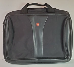 Swiss Gear Laptop Messenger Bag 16in Black Padded  2 Compartment Mesh Pockets - Bild 1 von 11