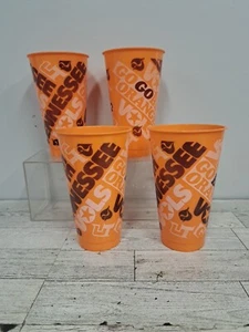 4 Vtg 1970's Tennessee Vols Tailgate Go Big Orange 6" Plastic Stadium Cups - Picture 1 of 9