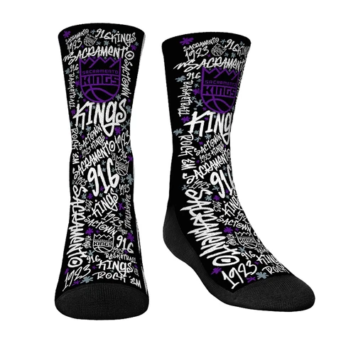Youth Rock Em Socks  Sacramento Kings Graffiti Crew Socks Cover