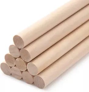 Tasselli in Legno Aste per Tasselli in Legno per Artigianato, 10PCS 5/8 X 12 Rotondi in Legno Macramè - Foto 1 di 12