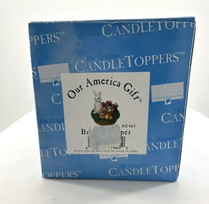 Our America Gift Easter Bunny Candle Topper Eggs with Flowers in Basket - Picture 1 of 15