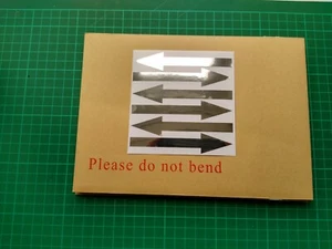 6 Direction Arrows Polished Silv 100mm x 20mm Self Adhesive Business Office Home - Picture 1 of 7