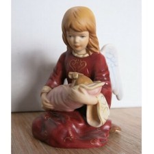 Kaiser Porzellan Engel mit Baby burgund 12 cm Weihnacht Angel Christmas